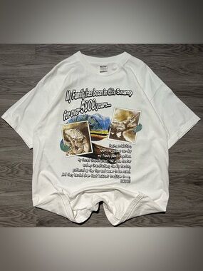 90s Budweiser Louie the lizard double sided graphic print beer promo shirt XL